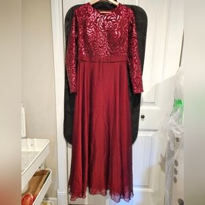 Red long gown